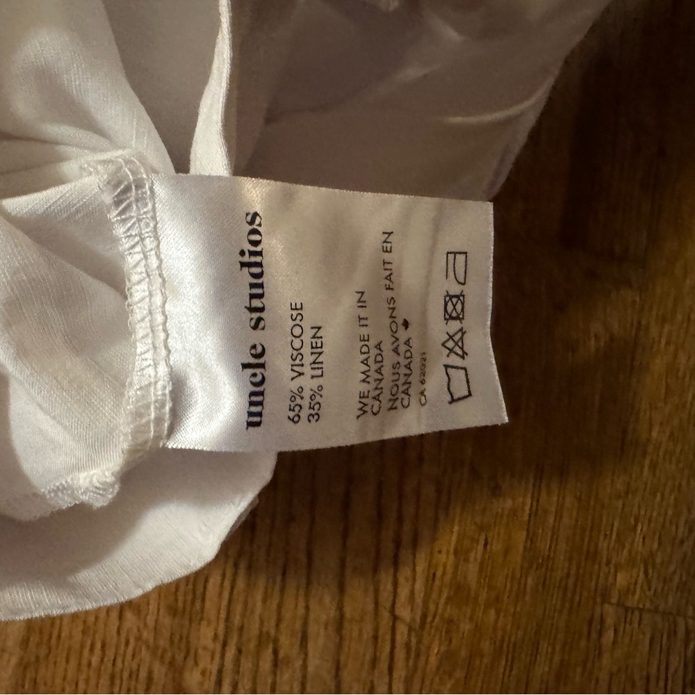Uncle Studios Linen White High-Waisted pleated Shorts small like new - Picture 5 of 5